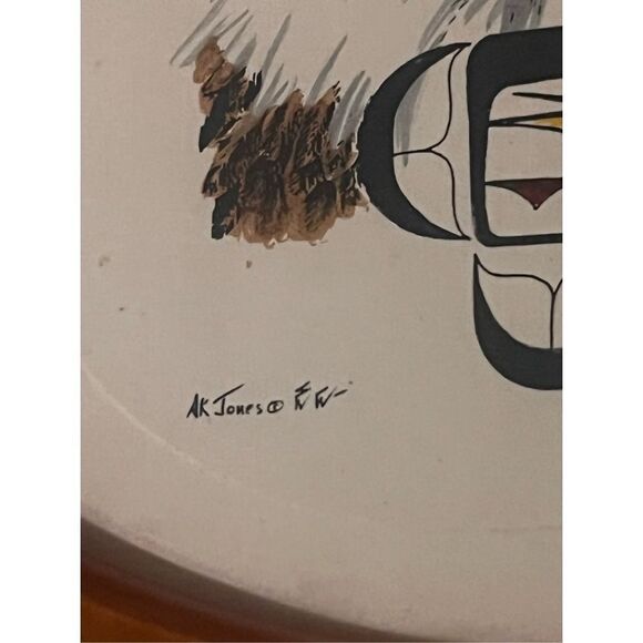 Alaskan Native AK Jones Eagle & Totem Framed Drawing Wall Art Home Decor Signed - Picture 6 of 8